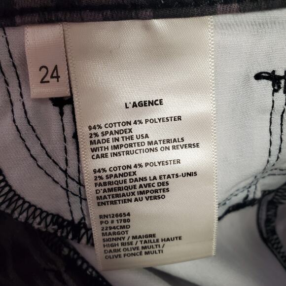 L'AGENCE Women's Margot High Rise Skinny Jeans Size 24 Animal Print Leopard NWT - Picture 8 of 10
